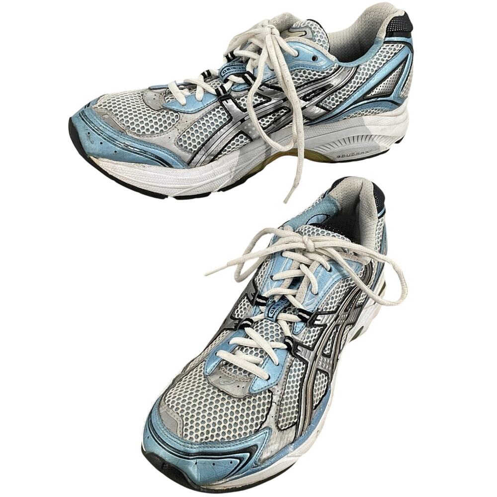 ASICS Womens GT2130 Y2K Retro Tech Running Shoe White Metallic Silver Blue 11.5